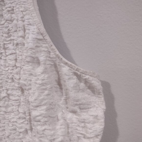 Women's White Crinkle Cropped Tank Size XXL - Picture 5 of 7